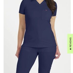 Navy Blue Scrub top-Dolan XL